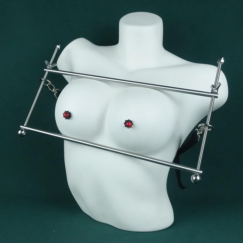 Metal Erotic Breast Pump & Squeeze Toy - Heavy-Duty, Large-Scale Female Torture Instrument