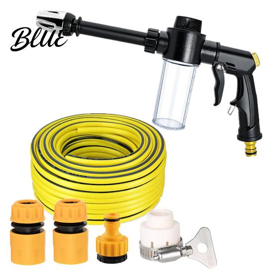 Car Wash Hose Nozzle Garden with Foam Cannon 3 Spray Modes High-Pressure Yard Cleaning Nozzle Heavy Duty Booster for Washing Outdoor