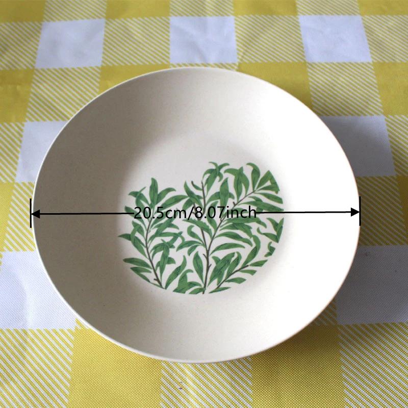 Bamboo Fiber Western Dining Plate Eco-Friendly Steak Pizza Plate Salad Bowls Fruit Snack Candy Tray Degradable Tableware Dishes