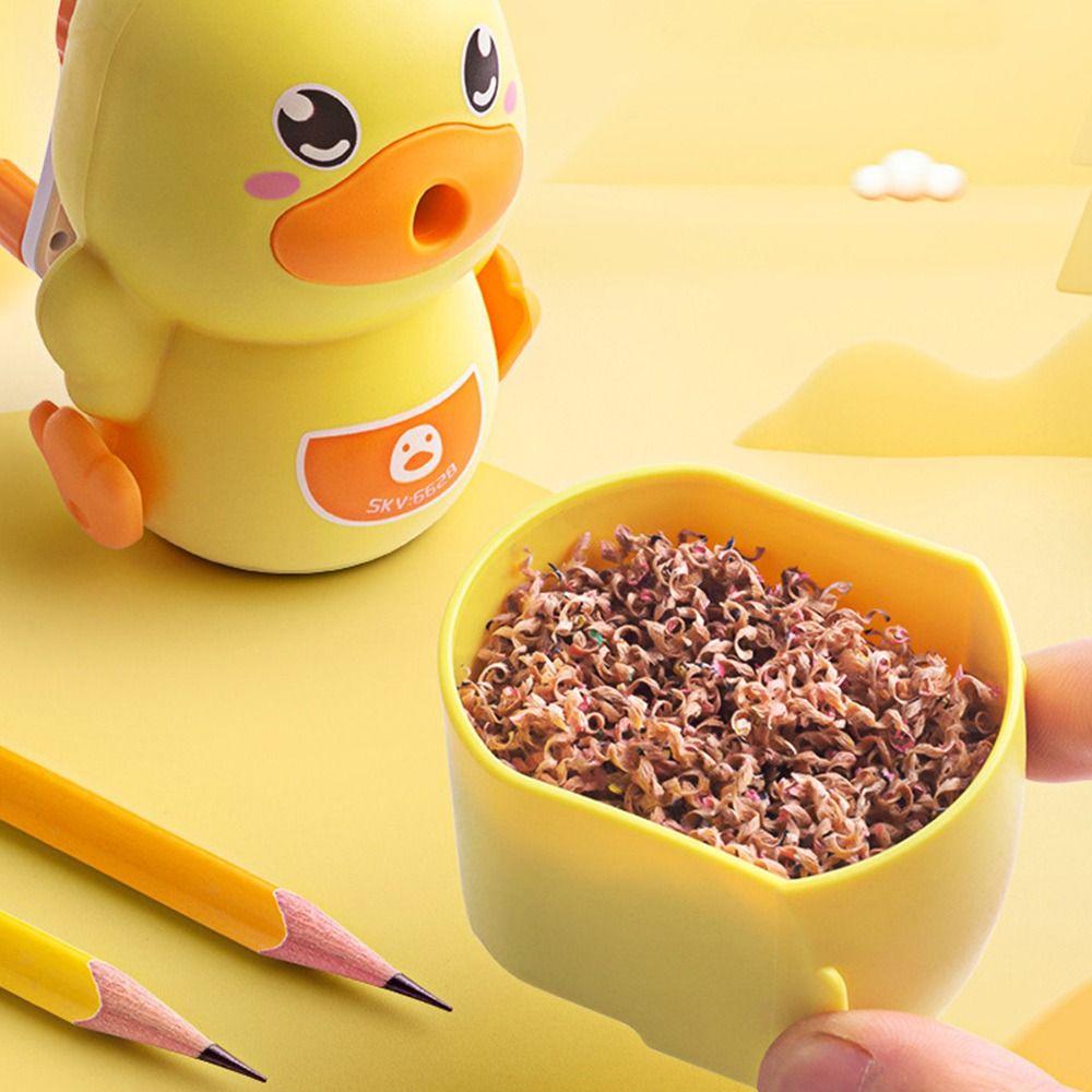 Anti Sticking Lead Pencil Sharpener Duck Shaped Hand-cranked Mechanical Tool Students