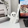 Ghost Pen Holder, Halloween Cute Ghost Desk Organizer, Spooky Pen Rest Stand for Pencils, Funny Office Home Decor