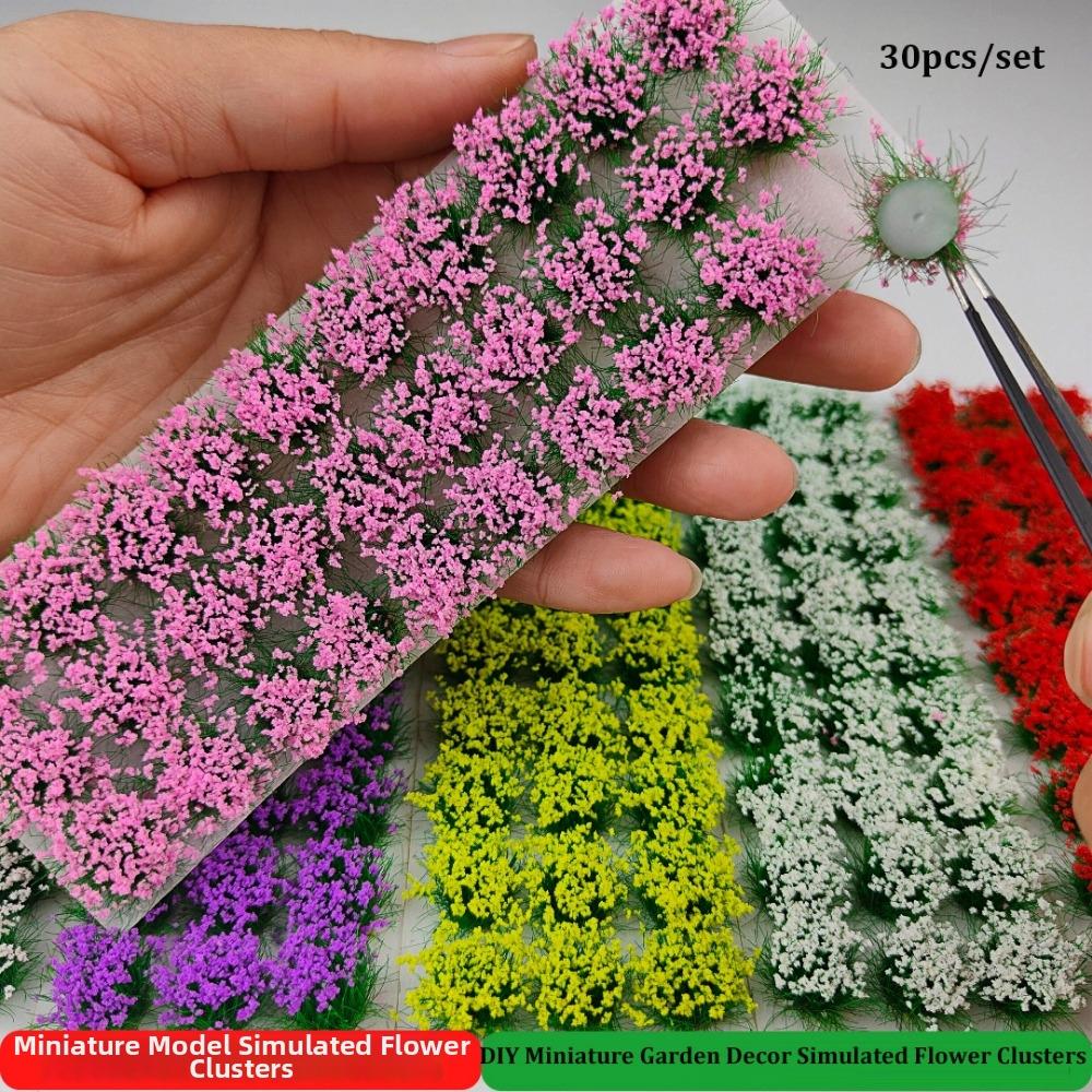 30pcs/set Plastic Simulated Flower Clusters 10~15mm*8mm Landscape Wargame Grass Tufts