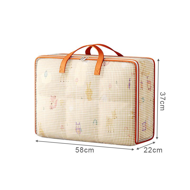 PVC Foldable Storage Bags with Handle Large Capacity Clothes Quilt Organizer Waterproof Moisture-proof Closet Organizer Bags