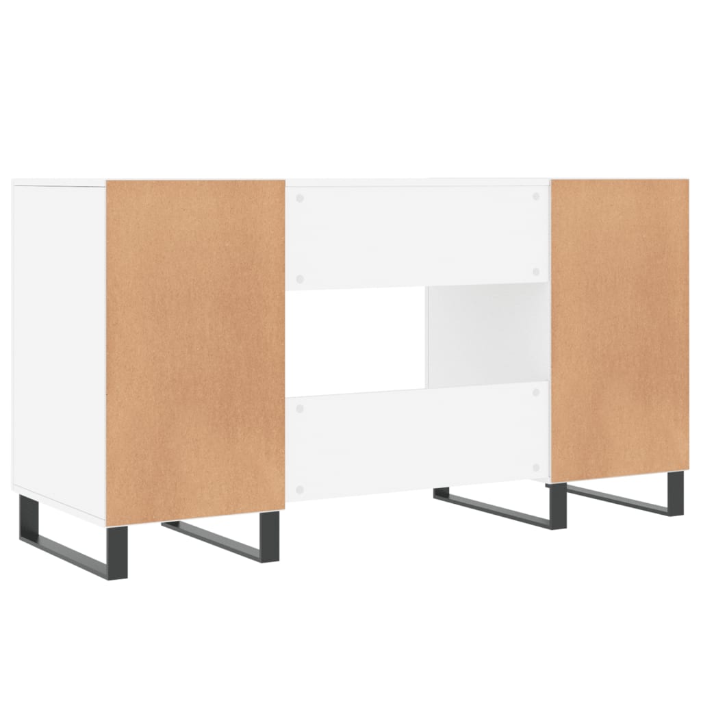 White Desk 140x50x75 cm Particleboard
