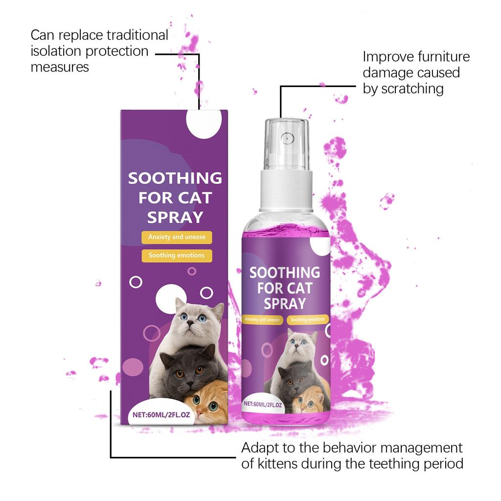 Cats Deterrent Spray Natural Safe Cats Repellents Indoor & Outdoor, Effective Training Aid, -Scratch Deterrent For Furniture, Sofas, Rugs, Cats60ml