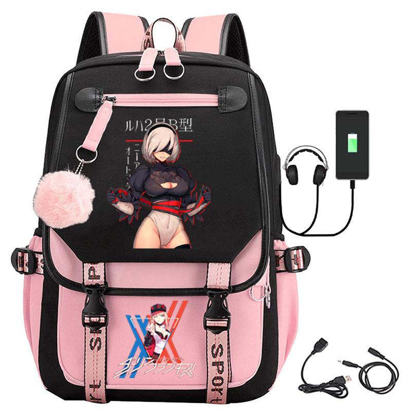 Large Capacity Schoolbag with Shoulder Strap; Student Three-piece Pencil Case Set