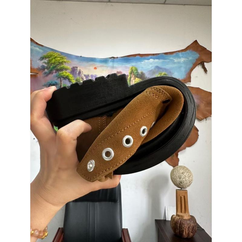 Fur leather shoes labor insurance shoes men's wear-resistant construction site old-fashioned big-headed shoes leather welder spring and autumn