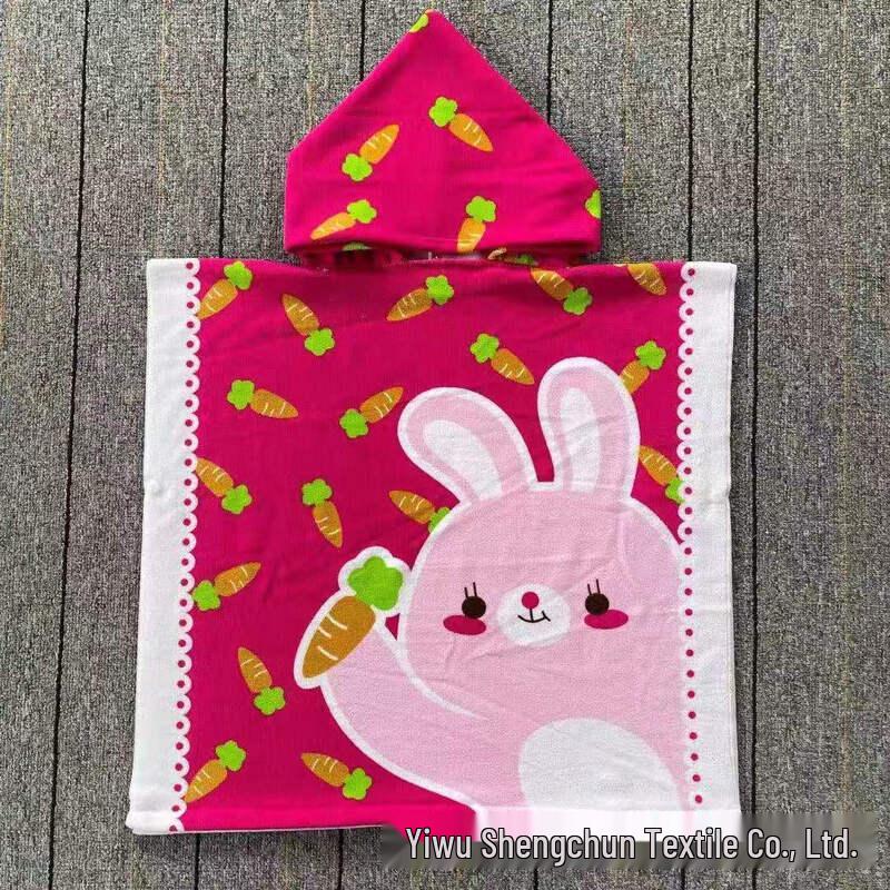 Kids  Pink Rabbit Cartoon Towel