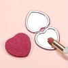 1PC Heart Shape Loose Powder Double Sided Makeup Mirror Portable for Birthday Wedding