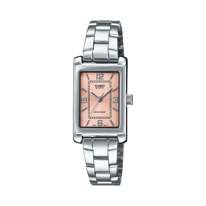 Casio Women's LTP-1234DD-4ADF Analog Peach Dial Watch (A2355) Silver