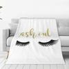 Long Eyelashes Closed Eyes Blanket Plush Funny Breathable Throw Blankets for Home Textile Decor