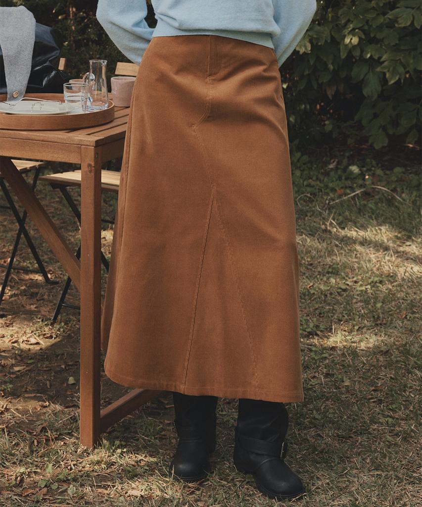 Teuwi Today Corduroy Maxi Long Skirt