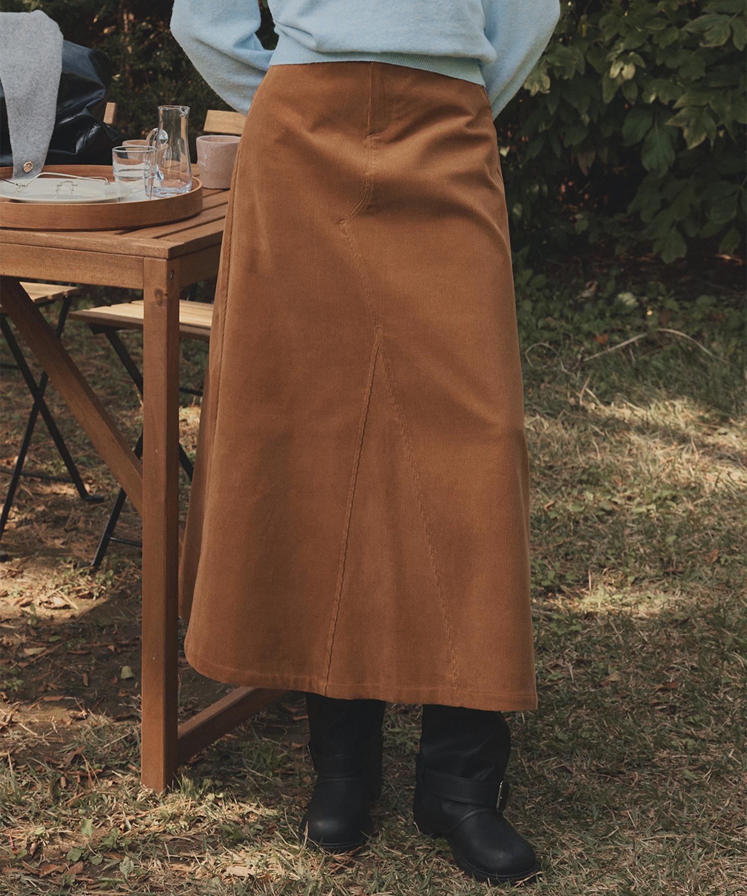 Teuwi Today Corduroy Maxi Long Skirt