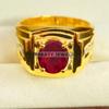 Ruby Oval Cut With 925 Sterling Silver Gold Plated Ring For Men's #B519 JL375684090654