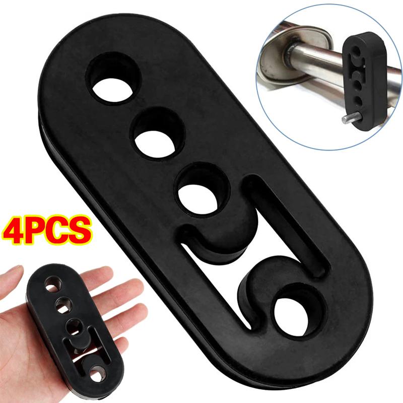 4pcs Universal Black Rubber Exhaust Hanger Mount Brackets Long Heavy Duty Hanger