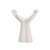 Hand Vase White Matte Ceramic Modern Flower Vase for Living Room Bedroom Dining Room