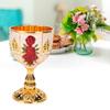Gold Chalice 4 Inch High Zinc Alloy Retro EmNaBossed Flower Pattern Elegant Pimp Cup for Party Banquet Bar