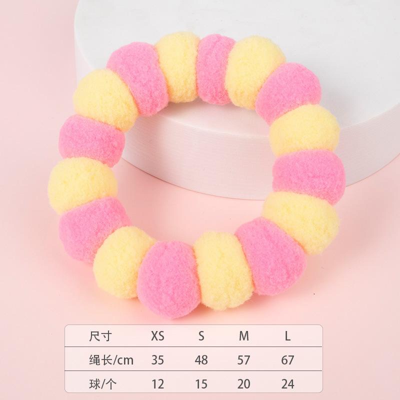 Pet Collar with Colorful Pom-poms, Handmade Woven Christmas Cat Collar, Corgi Neck Collar Accessories