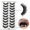 10 Pairs Eyelashes Natural Long 3D Mink Lashes Fluffy Volume Mink False Eyelashes Cruelty Free Wispy Lashes Makeup