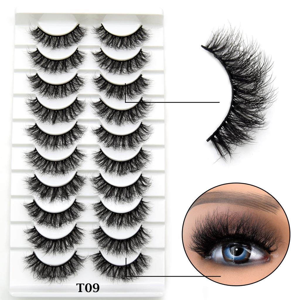 10 Pairs Eyelashes Natural Long 3D Mink Lashes Fluffy Volume Mink False Eyelashes Cruelty Free Wispy Lashes Makeup