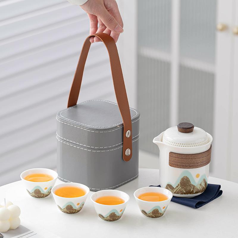 Simple Portable Travel Tea Set Kuaike Cup Small Set Gift Kung Fu Tea Set Teapot Business