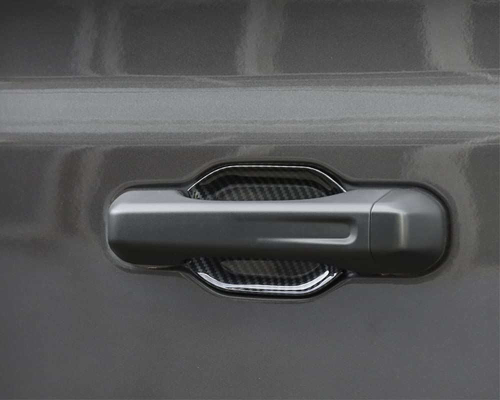 YOCTM Door Handle Protector for Jeep Wrangler JL Fiber 2018-2024 (Carbon Look)