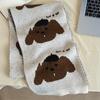 Windproof Puppy Pattern Scarf Lightweight Knitted Shawl Trendy Cashmere Blend Scarf  Winter