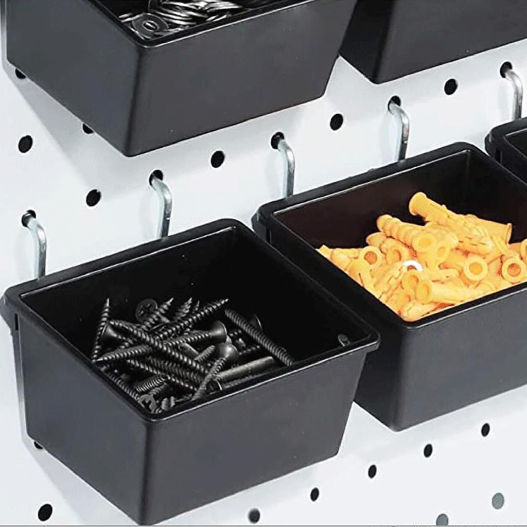 Efficient Pegboard Storage Bins with Hook and Labels Practical Peg Board Basket Effective Hardware Storage Solution