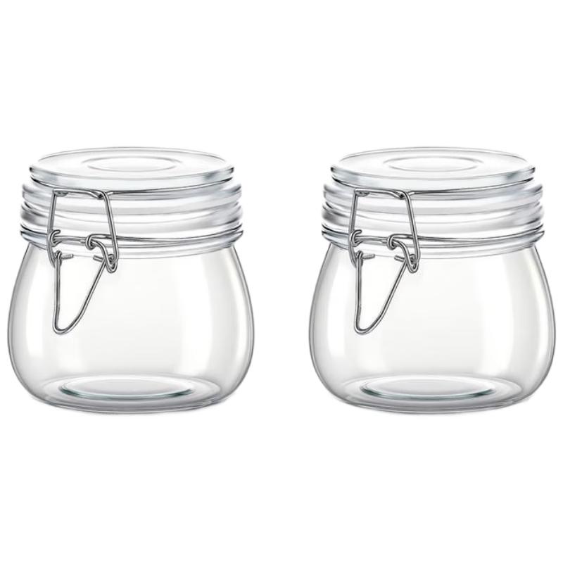 HANDUNYOU Thick Glass Round Storage Jar