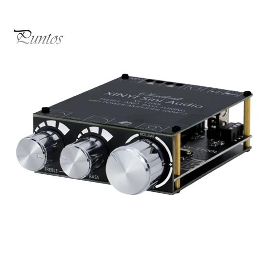 

Плата підсилювача потужності модуля, сумісна з Bluetooth 5.0 TPA3116D2, 2x100 Вт, стерео, цифровий підсилювач потужності, модуль, стерео, регулювання високих і низьких частот чорний