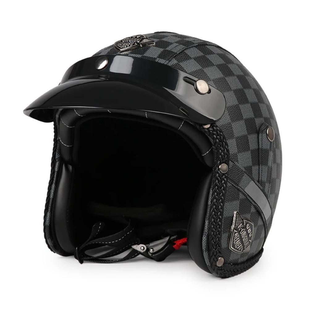 Vintage Semi Open Motorcycle Helmet Motocross Motorcycle Accessories 3/4 Motorcycle Helmet Open Face Men Women Cycling Goggles