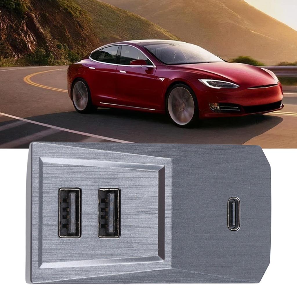 Glove Box USB Hub Multiport Stable Transmission Convenient Car Docking Station Replacement for Tesla Model 3 Y
