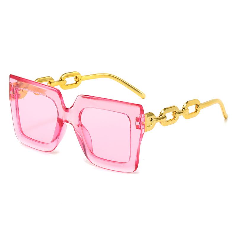 Women Fashion Sunglasses Oversized Frame Women Glasses Brand Designer Square Glasses Uv400 Golden Leg Eyewear Acessories