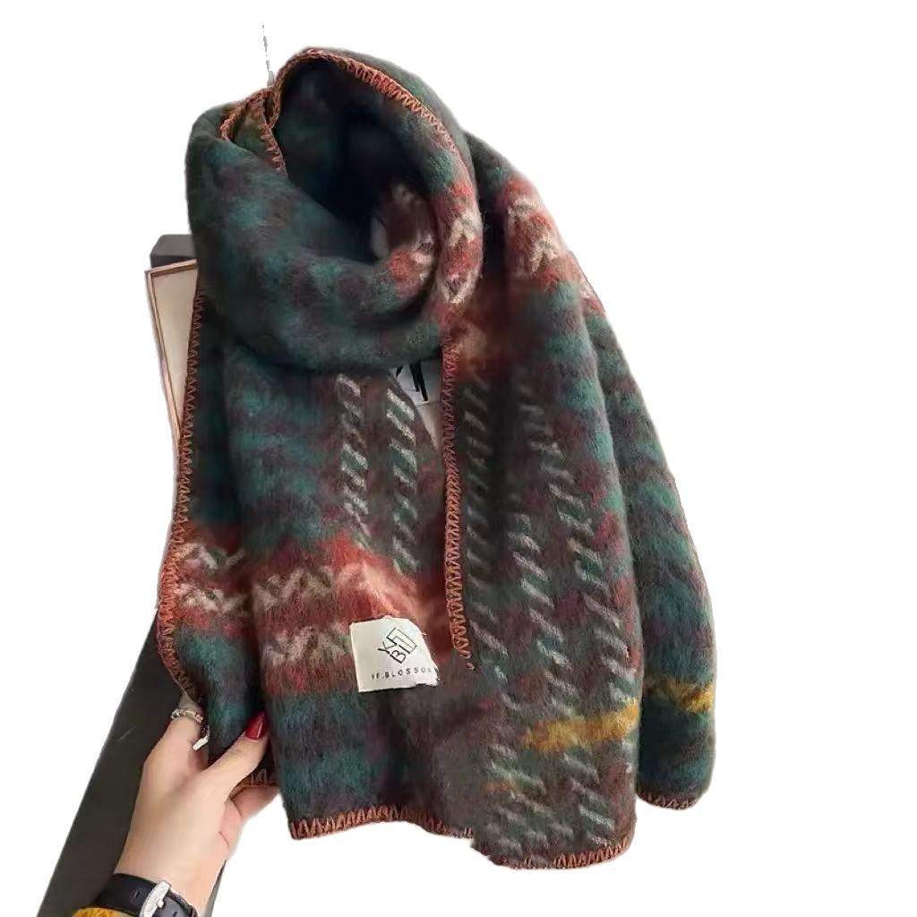 Autumn and Winter New Cold and Warm New Year's Gift Couple Versatile Student Senior Sense Red Scarf Women's Winter