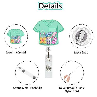 Cute Cartoon Retractable Nurse Doctor Hospital Retractable Badge Holder Reel Exhibition Name Card Holder Keychains Brooches