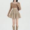 Women's Corduroy Umbrella Skirt High-Waist A-Line Skirt Autumn Short Mini Skirt