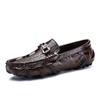 Fashion Men Casual Shoes Genuine Leather Crocodile Style Luxury Brand Mens Loafers Moccasins Slip On Black Driving Shoes Plus Size 38-47