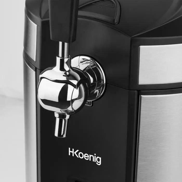 HKOENIG Beer Dispenser - BW1880 - 5L Capacity - Adjustable Temperature 2°C To 12°C - Compatible with All Kegs - Stainless Steel