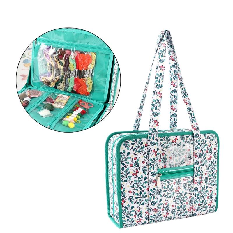 Waterproof Embroidery Thread Storage Bag with Multiple Compartment Designs for Sewing Supplies