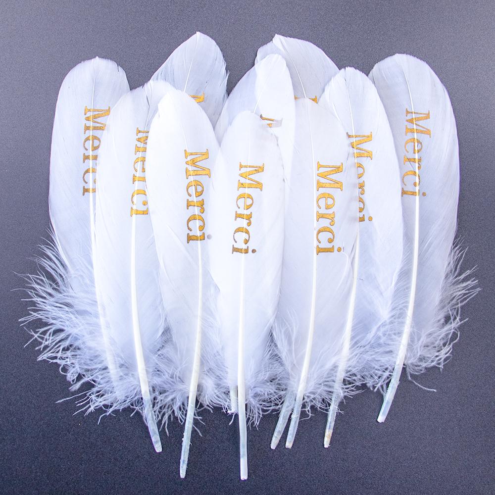 10PCS Gold Feathers Decoration 15-20CM Natural White Turkey Goose Duck Pheasant Feathers Plumes Handicraft Accessories