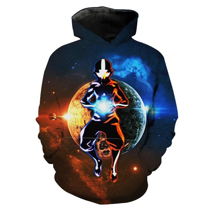 Avatar The Last Airbender Cartoon Trendy 3D Printing Anime Peripheral Hooded Sweatshirt Hoodie for Men and Women Gifts