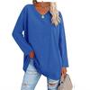 Super Large Multi-color Loose V-neck Women's T-shirt with Drop Shoulder Sleeves