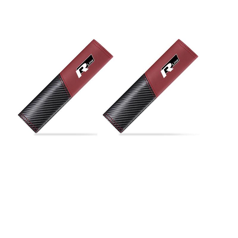 T301/2PCS Carbon Fiber Safety Belt Car Seat Belt Shoulder Pad Protective Valve Cap For Volkswagen MK6 Golf GTI Touareg Polo Tiguan