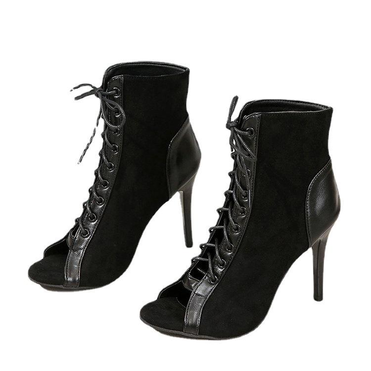 Handel zagraniczny 2025 duży rozmiar pasek rybi pysk fajne buty wiosenne europejski i amerykański seksowne sandały na cienkim obcasie wszechstronny styl europejski i amerykański