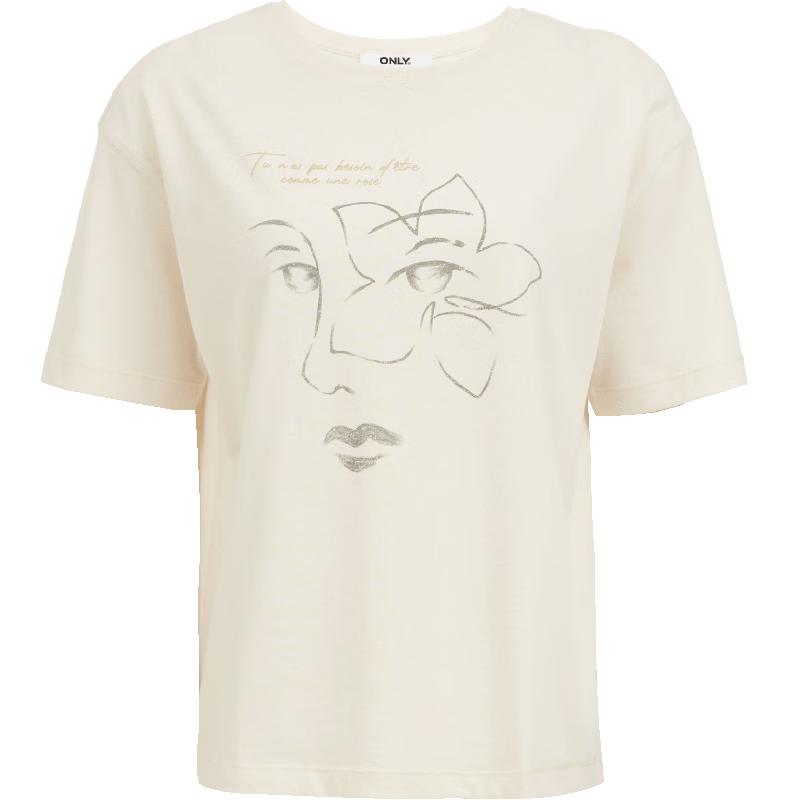 ONLY Women s Artistic Floral Drop-Shoulder Loose-Fit T-Shirt 2XL