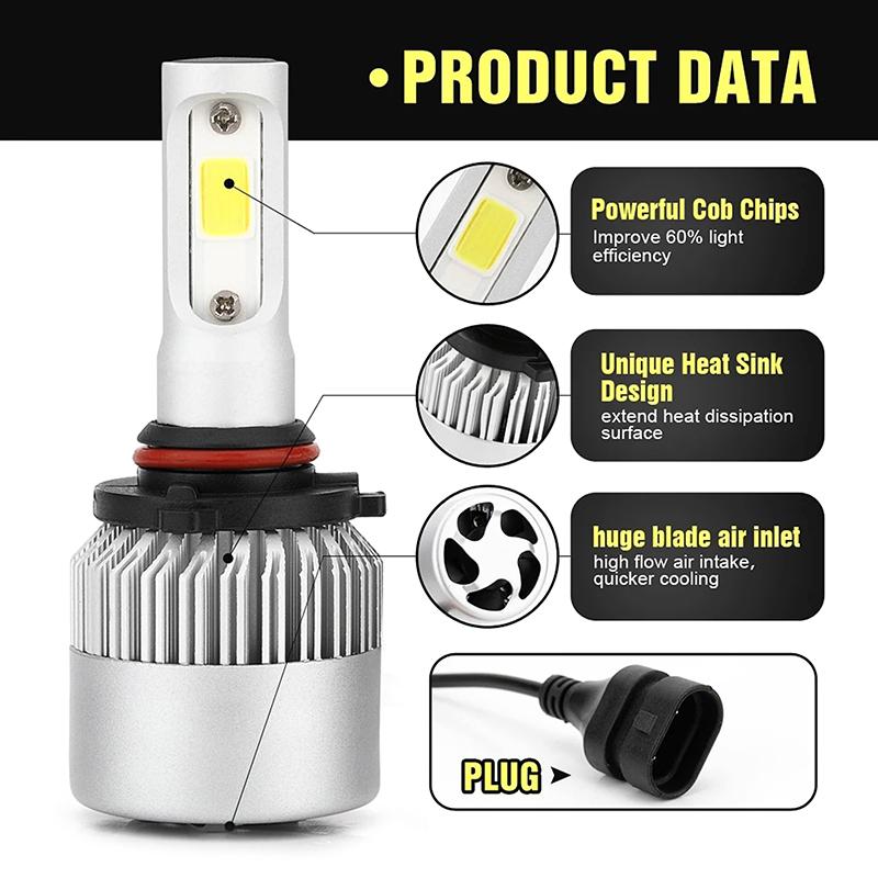 1Pc Car Bright H4 H7 H1 H3 Led Front Fogs Lights Lamps Beads 8000Lm Cob Chips With Cooling Fan Longer Lifespan