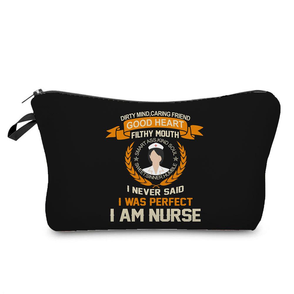 Women Nurse Print Cosmetic Bag Toiletries Organize Travel Storage Case 6863