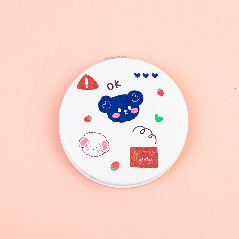 

Мультяшное мини-зеркало для макияжа, двухстороннее круглое зеркало для макияжа, портативное мини-складное зеркало для макияжа, карманное зеркало для девочек и женщин