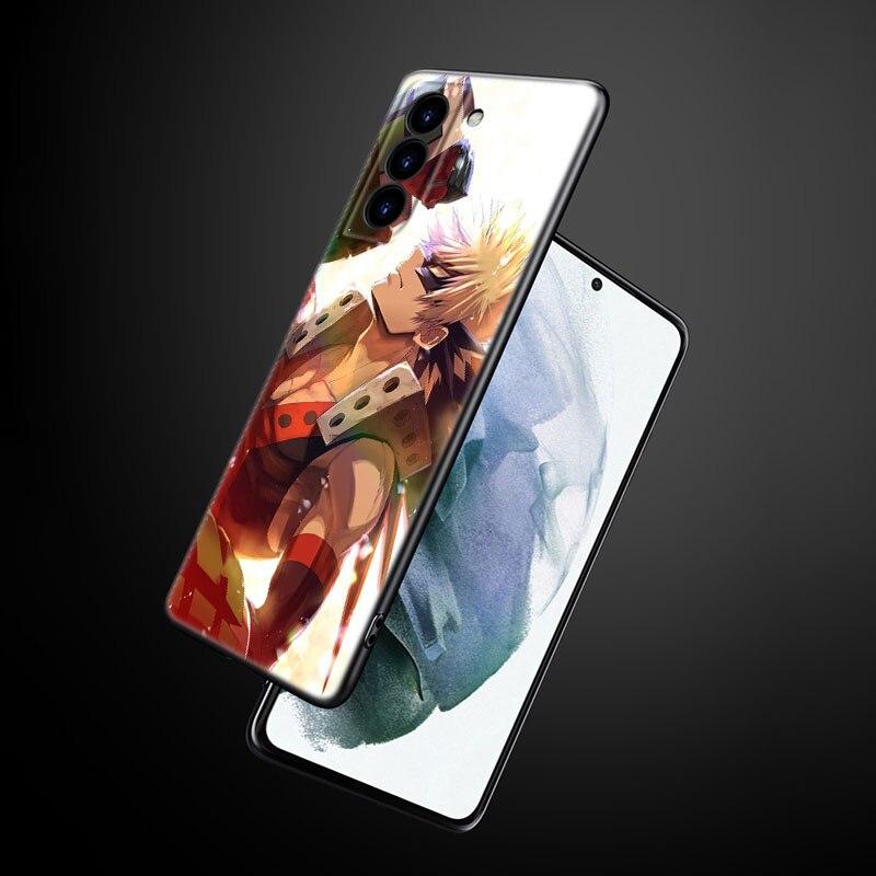 My Hero Academia Phone Case For Samsung Galaxy S22 Pro S21 S20 Ultra FE S10 Lite 5G S10E S9 S8 Plus Soft TPU Black Cover