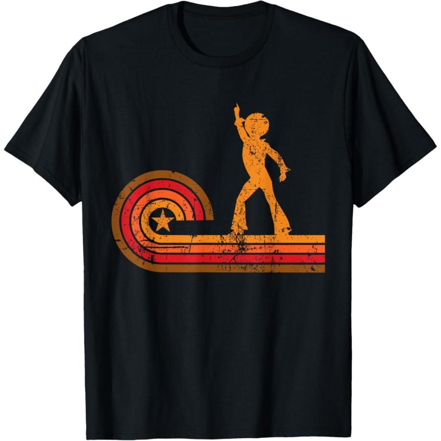 1970 s Retro Style Disco Dancer Silhouette Disco T-Shirt S